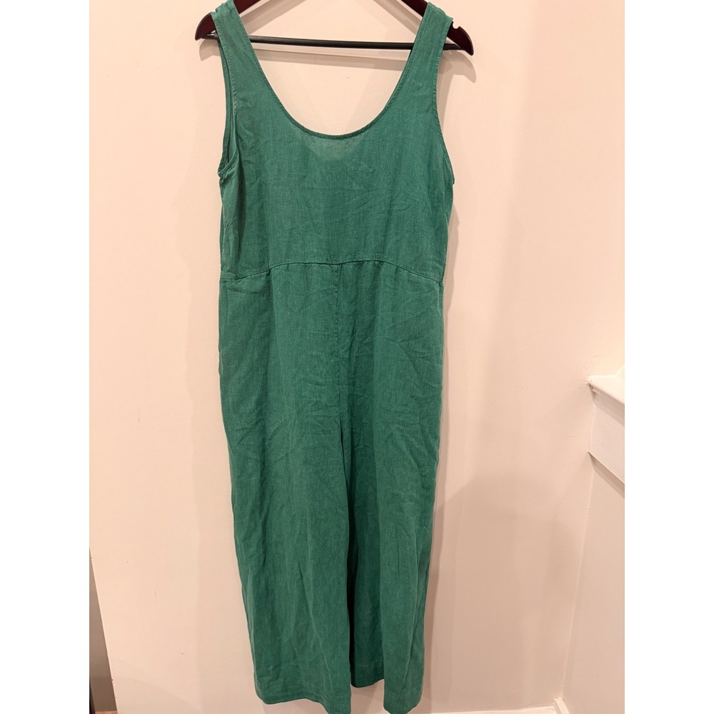 Patagonia Garden Island Jumpsuit Green Hemp Lyocell Wide Leg Womens Medium 75015